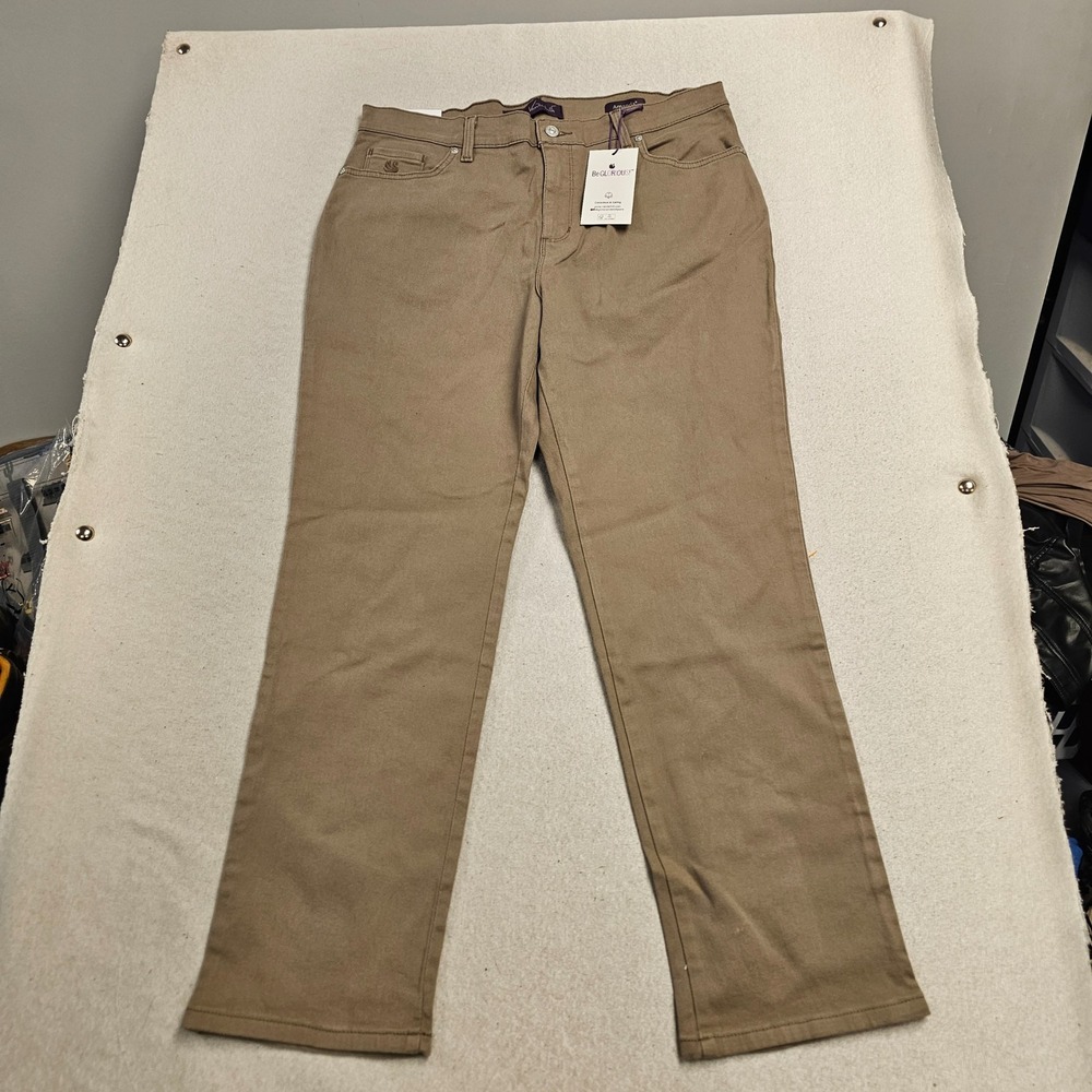 Gloria Vanderbilt Amanda Classic Rise Tapered Jeans Khaki Tan 16 Short NWT